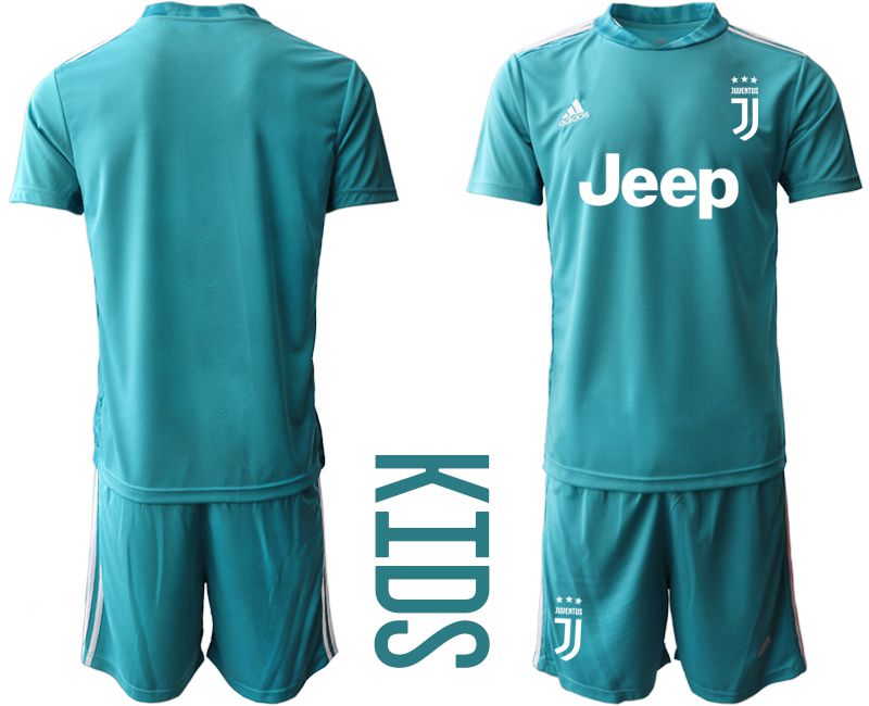 Youth 2020-2021 club Juventus lake blue goalkeeper Soccer Jerseys->juventus jersey->Soccer Club Jersey